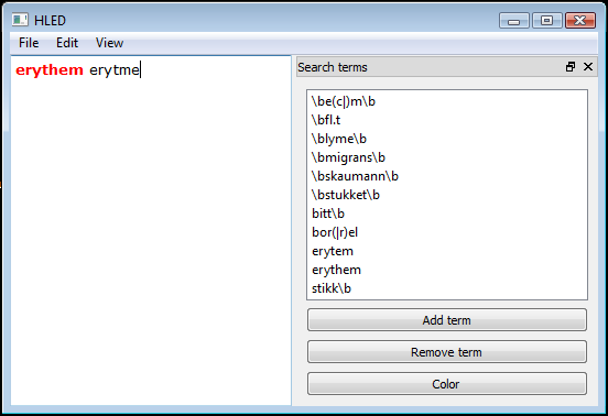 Screenshot of HLED in Windows Vista